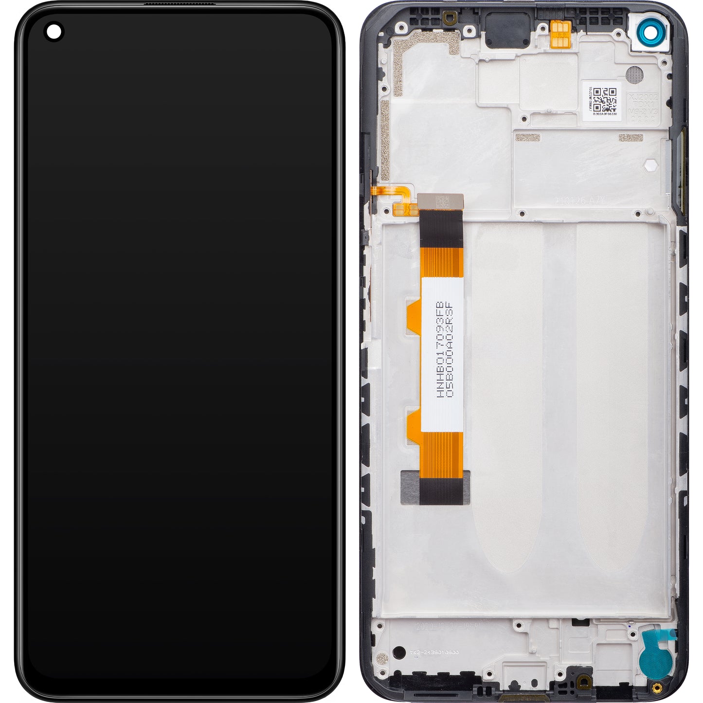 Zaslon na dotik Xiaomi Redmi Note 9 5G / Redmi Note 9T 5G, z okvirjem, črn, servisni paket 5600030J2200