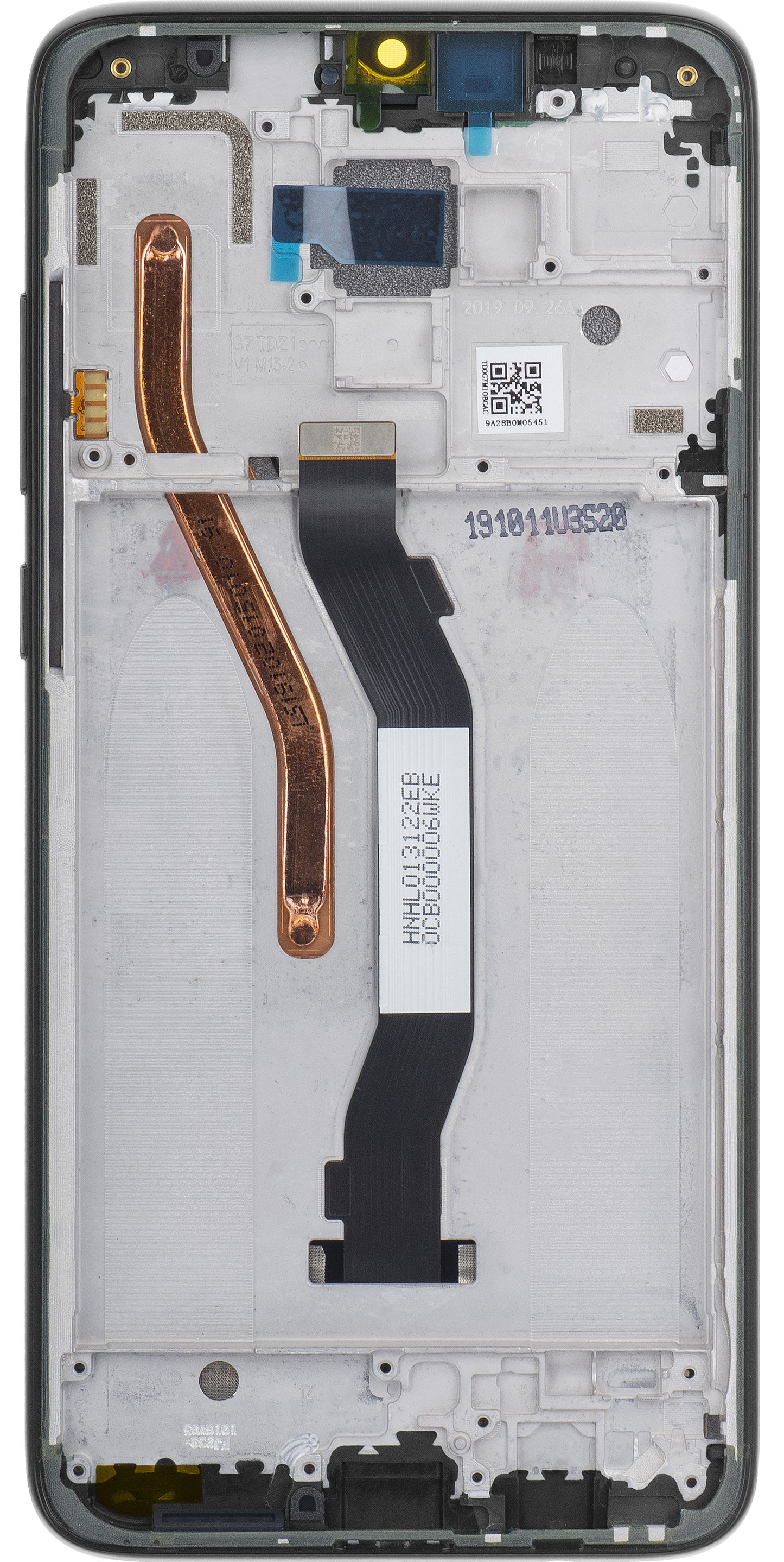 Xiaomi Redmi Redmi Note 8 Pro Zaslon na dotik z okvirjem, črn, servisni paket 56000500G700