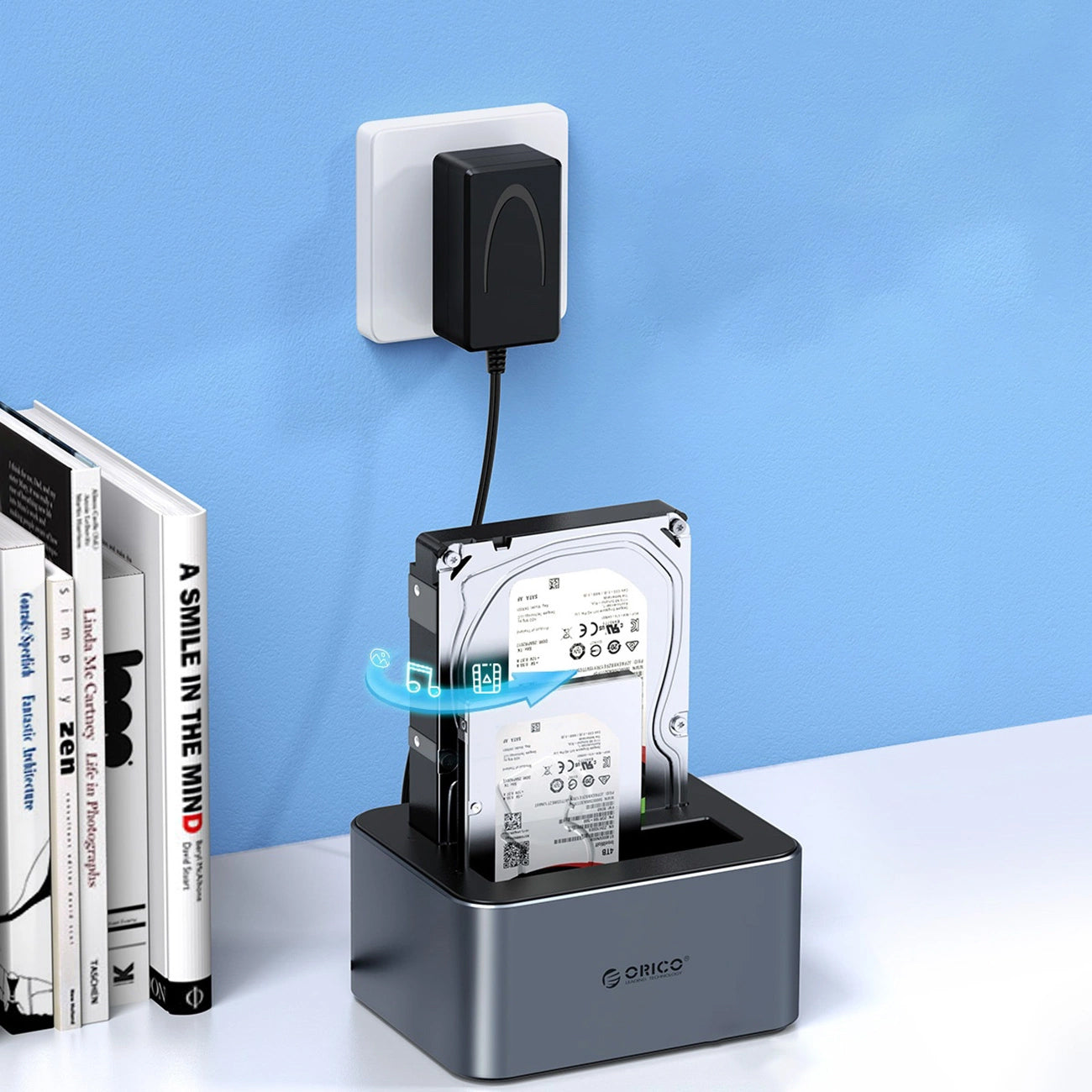 Docking Station Orico 6626C3-C-V1 2-Drive za HDD / SSD SATA 2,5 palca / 3,5 palca, Siva