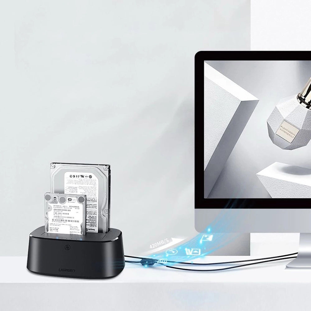 Docking Station UGREEN CM198 (50857) za HDD / SSD SATA 2,5-palčni / 3,5-palčni, Črna