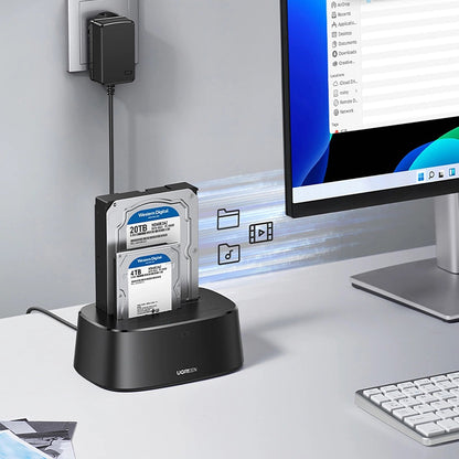 Docking Station UGREEN CM198 (50857) za HDD / SSD SATA 2,5-palčni / 3,5-palčni, Črna