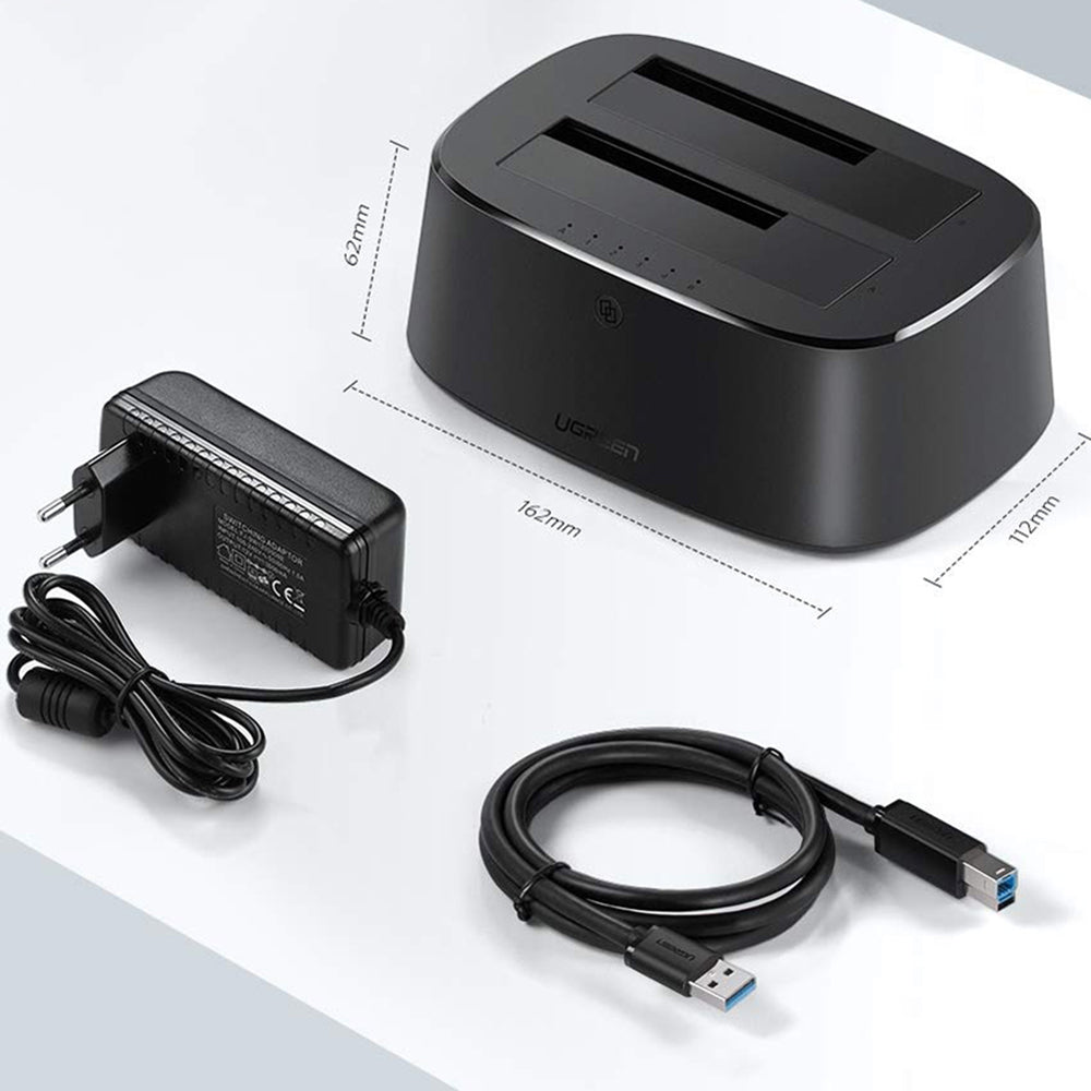 Docking Station UGREEN CM198 (50857) za HDD / SSD SATA 2,5-palčni / 3,5-palčni, Črna
