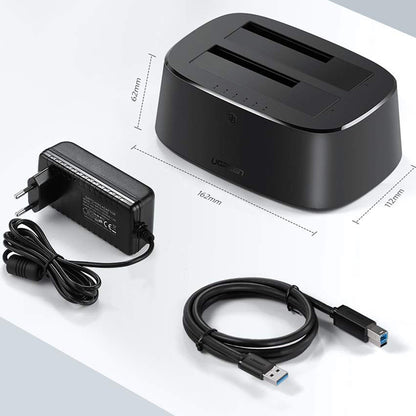 Docking Station UGREEN CM198 (50857) za HDD / SSD SATA 2,5-palčni / 3,5-palčni, Črna