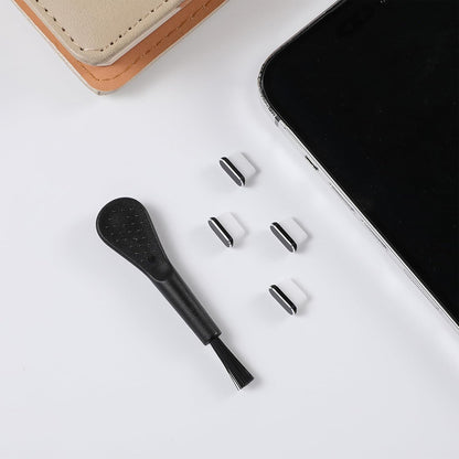 Zaščitni zamašek proti prahu za telefon Techsuit AD1, USB-C, komplet 4 kosi, črna