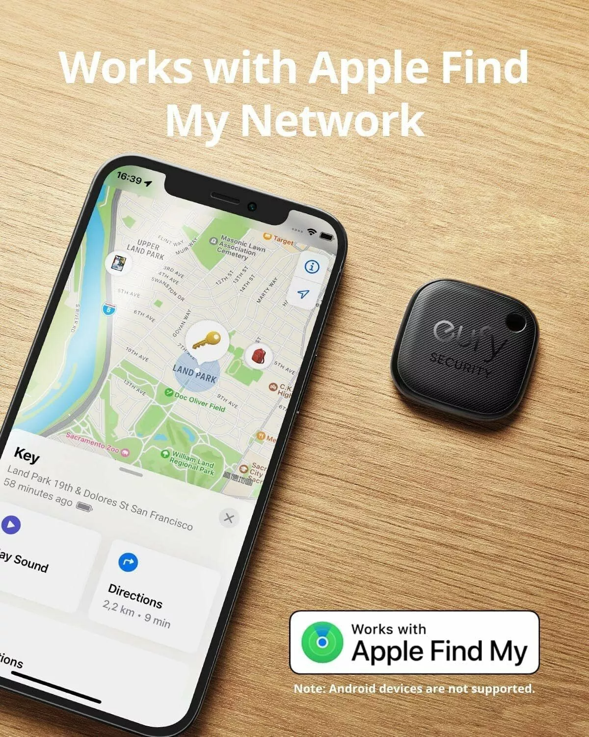 Eufy Security SmartTrack Link za iOS serijo, komplet 4 kosi, črna E87B0012