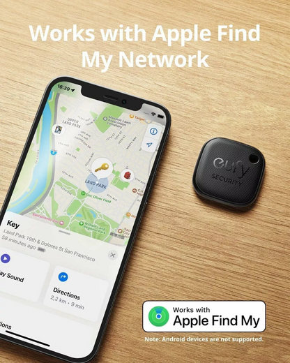 Eufy Security SmartTrack Link za iOS serijo, komplet 4 kosi, črna E87B0012