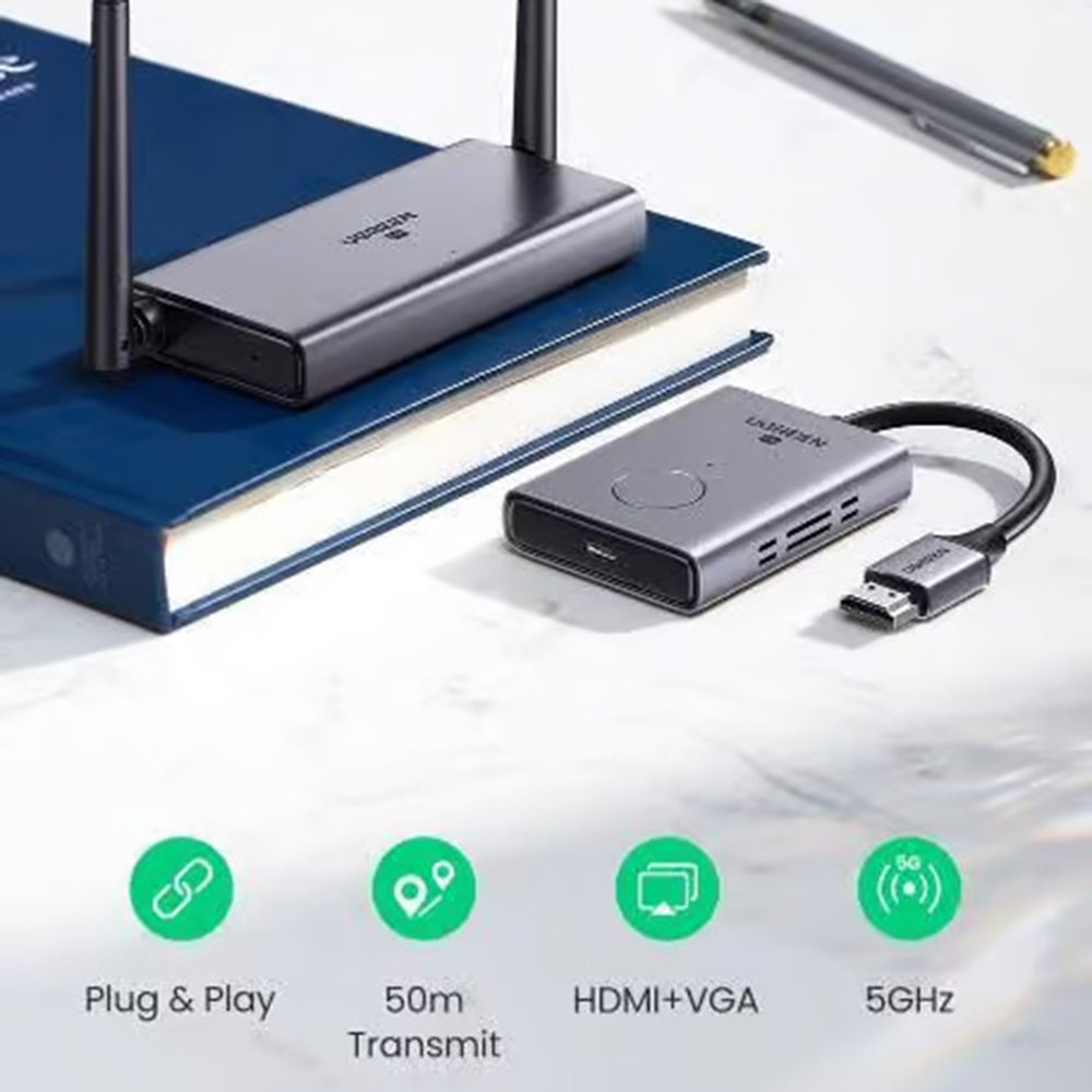 Brezžični HDMI razširitvenik UGREEN CM506, 1080P, Siv