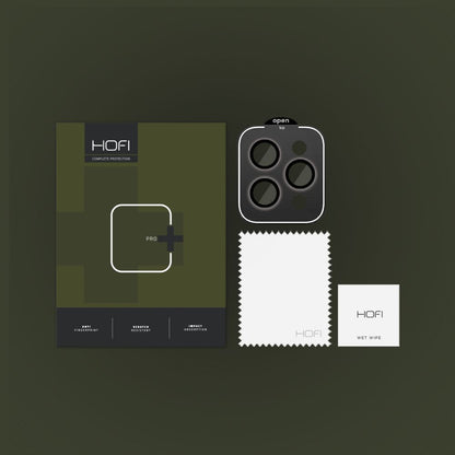 Zaščitna folija za zadnjo kamero HOFI CamRing PRO+ za Apple iPhone 15 Pro Max / 15 Pro, kaljeno steklo, črna