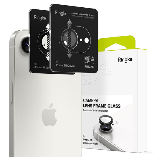 Zaščitna folija Ringke za zadnjo kamero Apple iPhone 16e, Kaljeno steklo, Set 2 kosa, Črna