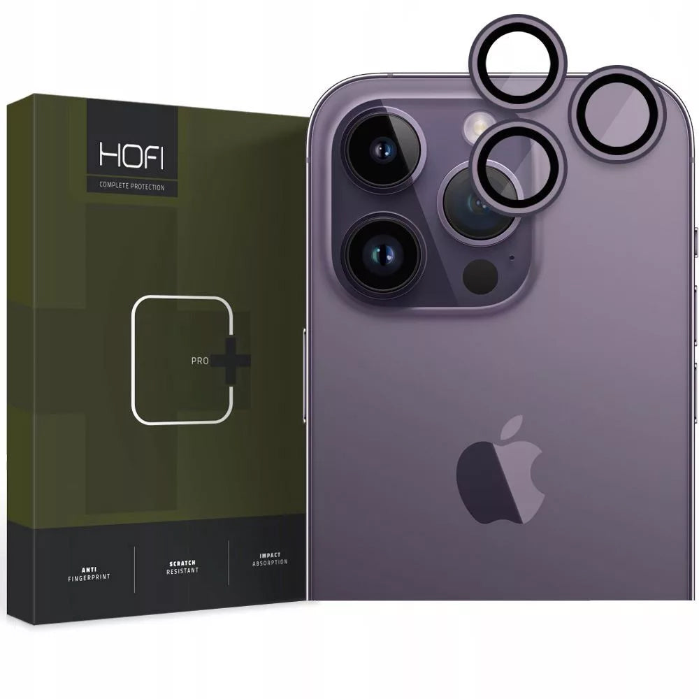 Zaščitna folija za zadnjo kamero Tech-Protect CamRing Fit+ za Apple iPhone 14 Pro Max / 14 Pro, Kaljeno steklo, Vijolična