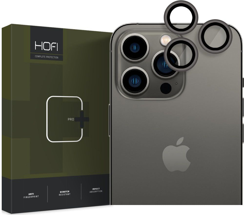 Zaščitna folija za zadnjo kamero Tech-Protect CamRing PRO+ za Apple iPhone 14 Pro Max / 14 Pro, Kaljeno steklo, Črna