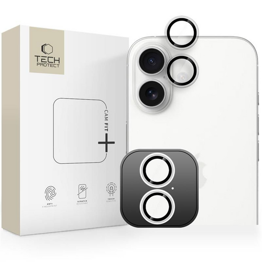 Zaščitna folija za zadnjo kamero Tech-Protect CamRing Fit+ za Apple iPhone 17, Kaljeno steklo, Prozorna