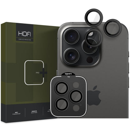 Zaščitna folija za zadnjo kamero HOFI CamRing PRO+ za Apple iPhone 15 Pro Max / 15 Pro, kaljeno steklo, črna