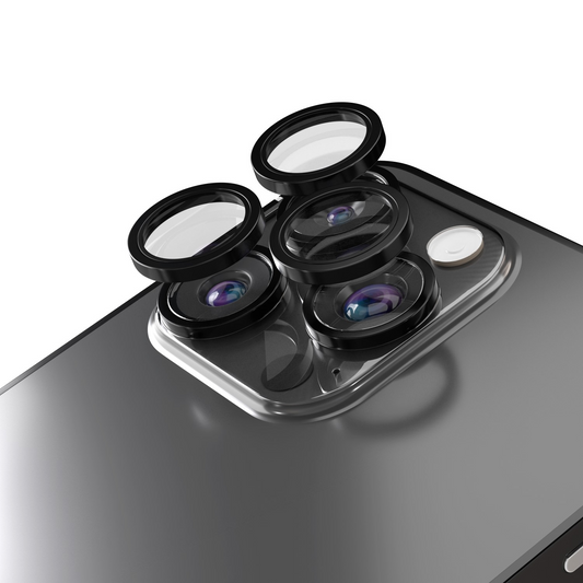 Zaščitna folija za zadnjo kamero Etteri za Apple iPhone 16 Pro Max / 16 Pro, kaljeno steklo, črna