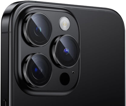 Zaščitna folija za zadnjo kamero Tech-Protect CamRing PRO+ za Apple iPhone 14 Pro Max / 14 Pro, Kaljeno steklo, Črna
