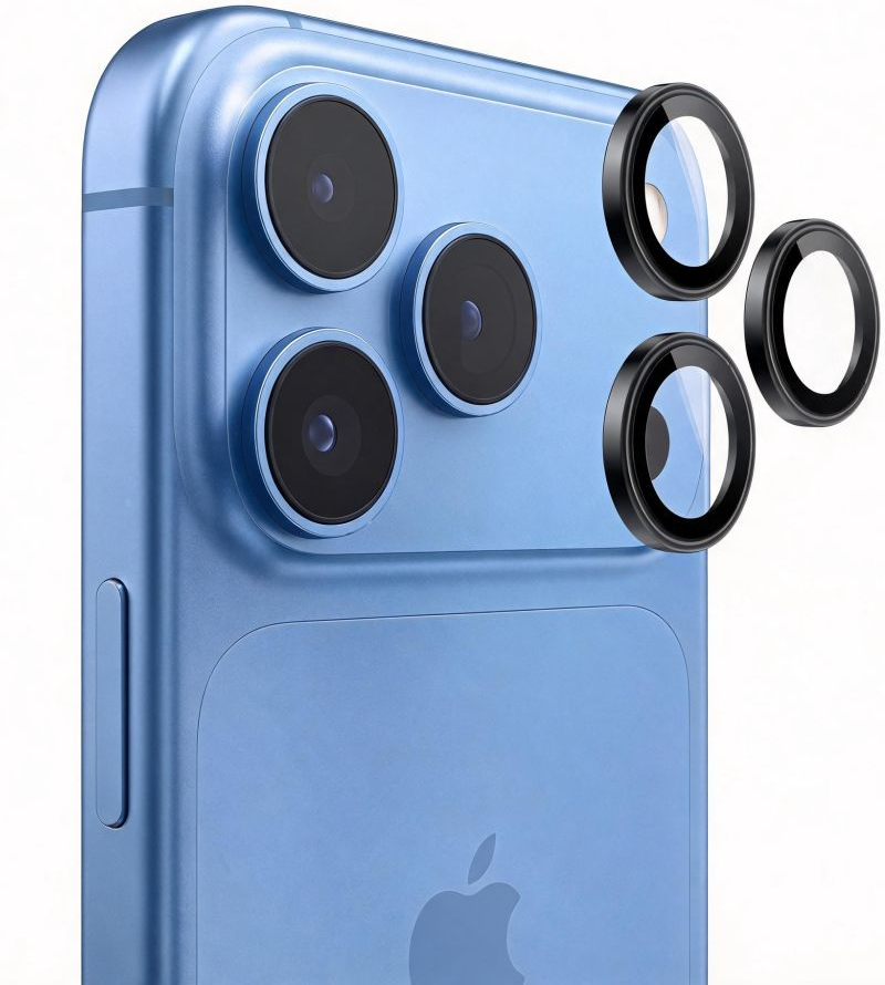 Zaščitna folija za zadnjo kamero Tech-Protect CamRing Fit+ za Apple iPhone 18 Pro / 18 Pro Max, kaljeno steklo, črna