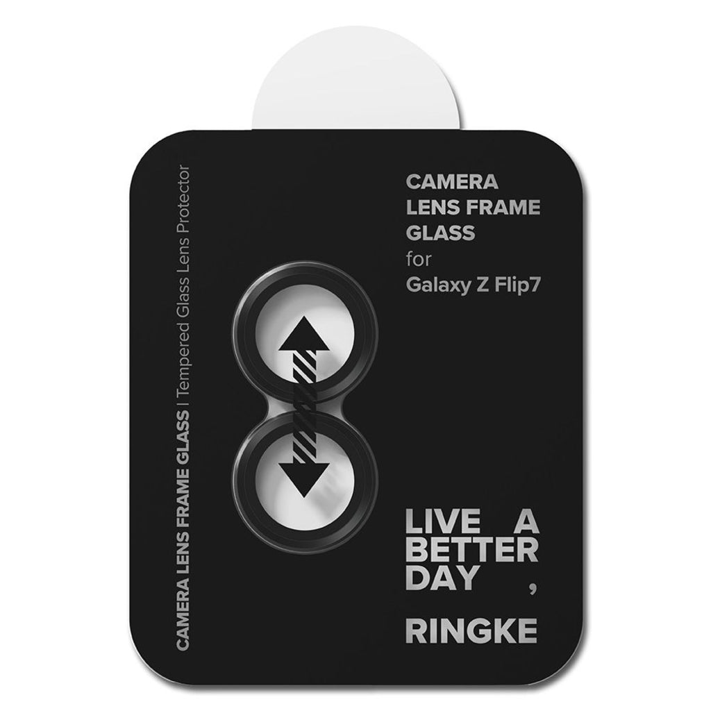 Zaščitna folija za zadnjo kamero Ringke za Samsung Galaxy Z Flip7 F766, Kaljeno steklo, Set 2 kosa, Črna