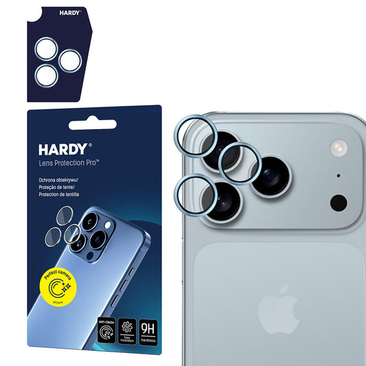 Zaščitna folija za zadnjo kamero 3MK Hardy Protection Pro za Apple iPhone 17 Pro Max / 17 Pro, Kaljeno steklo, Modra