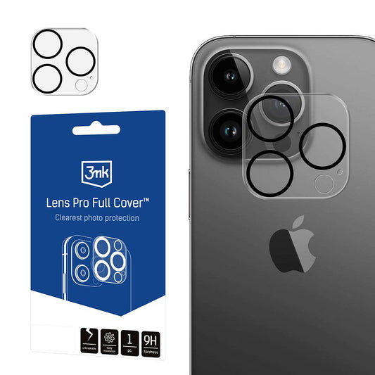 Zaščitna folija za zadnjo kamero 3MK Pro Full Cover za Apple iPhone 13 Pro, kaljeno steklo, prozorna