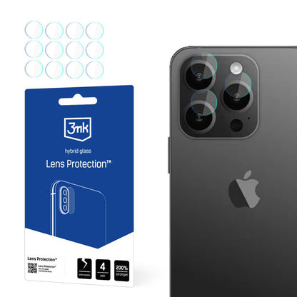 Zaščitna folija za zadnjo kamero 3MK Protection za Apple iPhone 15 Pro Max, fleksibilno steklo, komplet 4 kosi, prozorna