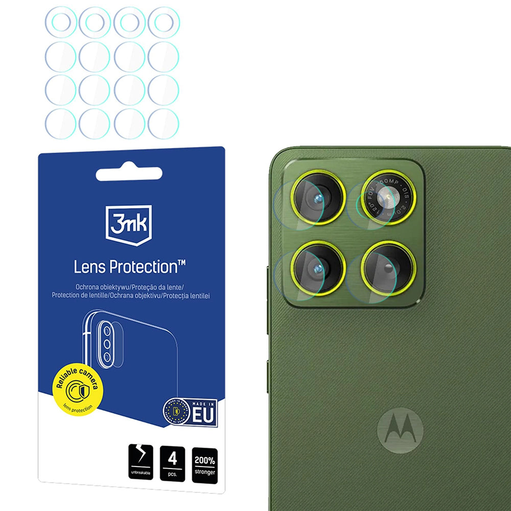 Zaščitna folija za zadnjo kamero 3MK Protection za Motorola Edge 70, Kaljeno steklo, Set 4 kosi, Prozorna