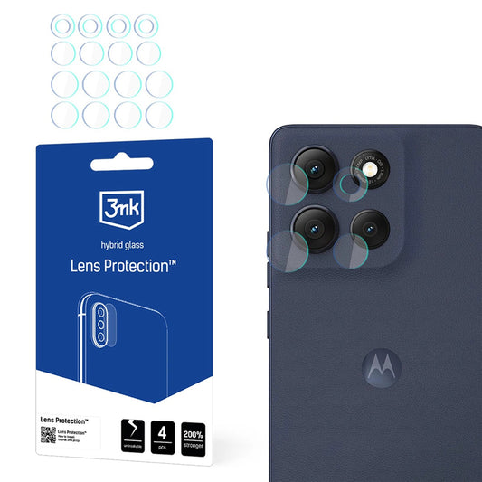 Zaščitna folija za zadnjo kamero 3MK Protection za Motorola Moto G86 Power / G86, fleksibilno steklo, komplet 4 kosi, prozorna
