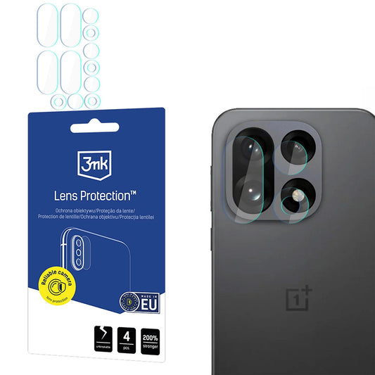 Zaščitna folija za zadnjo kamero 3MK Protection za OnePlus 15, Kaljeno steklo, Set 4 kosov, Prozorna