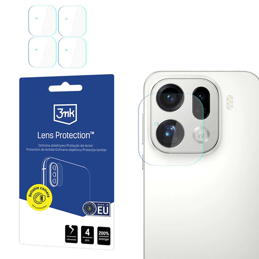 Zaščitna folija za zadnjo kamero 3MK Protection za Oppo Find X9 Pro, Kaljeno steklo, Set 4 kosi, Prozorna