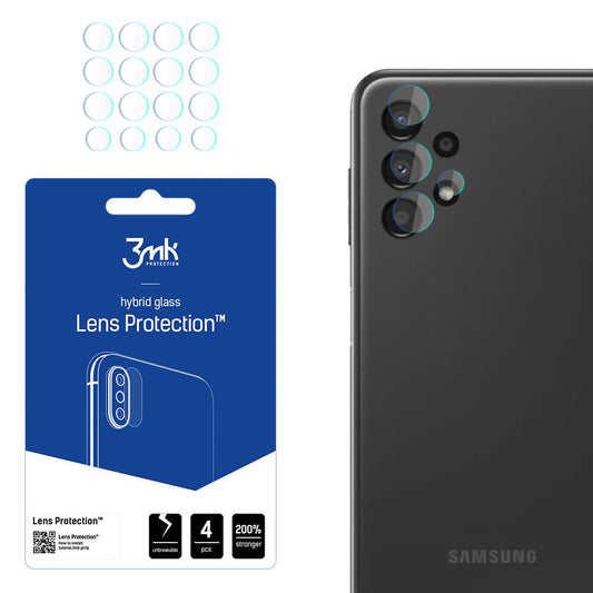 Zaščitna folija za zadnjo kamero 3MK Protection za Samsung Galaxy A13 A135, fleksibilno steklo, komplet 4 kosi, prozorna