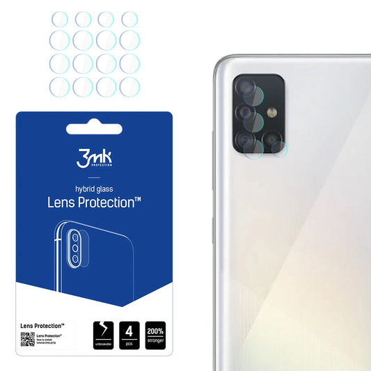 Zaščitna folija za zadnjo kamero 3MK Protection za Samsung Galaxy A52s 5G A528 / A52 5G A526, fleksibilno steklo, komplet 4 kosi, prozorna