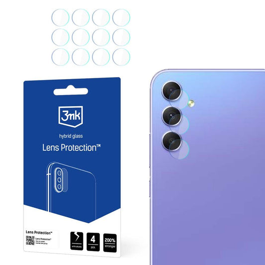 Zaščitna folija za zadnjo kamero 3MK Protection za Samsung Galaxy A55 5G A556 / A35 5G A356, fleksibilno steklo, komplet 4 kosi, prozorna