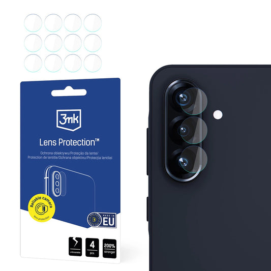 Zaščitna folija za zadnjo kamero 3MK Protection za Samsung Galaxy A56 A566, prožna steklena, komplet 4 kosi, prozorna