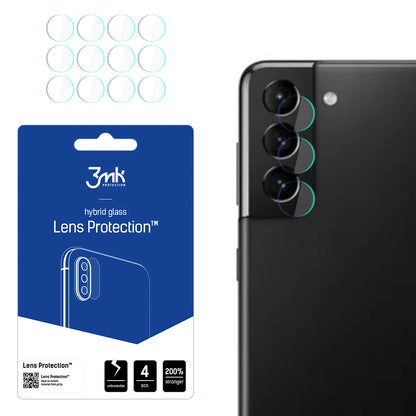 Zaščitna folija za zadnjo kamero 3MK Protection za Samsung Galaxy S21 5G G991, fleksibilno steklo, komplet 4 kosi, prozorna