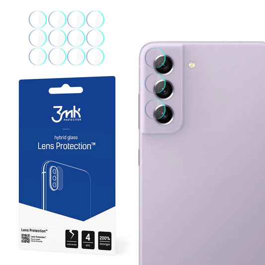 Zaščitna folija za zadnjo kamero 3MK Protection za Samsung Galaxy S21 FE 5G G990, fleksibilno steklo, komplet 4 kosi, prozorna