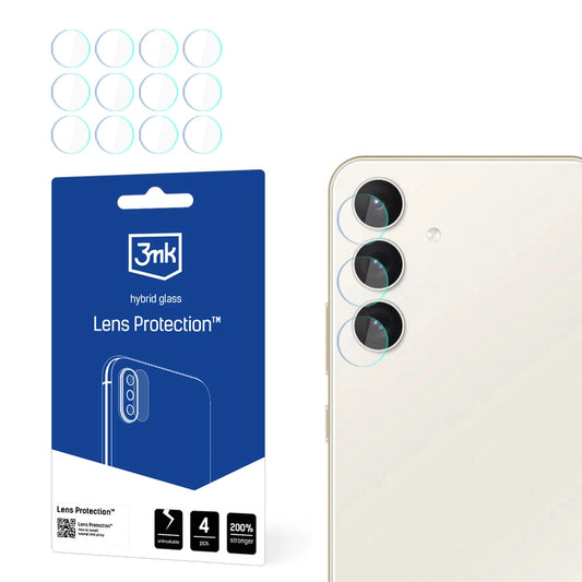 Zaščitna folija za zadnjo kamero 3MK Protection za Samsung Galaxy S24 S921, fleksibilno steklo, komplet 4 kosi, prozorna