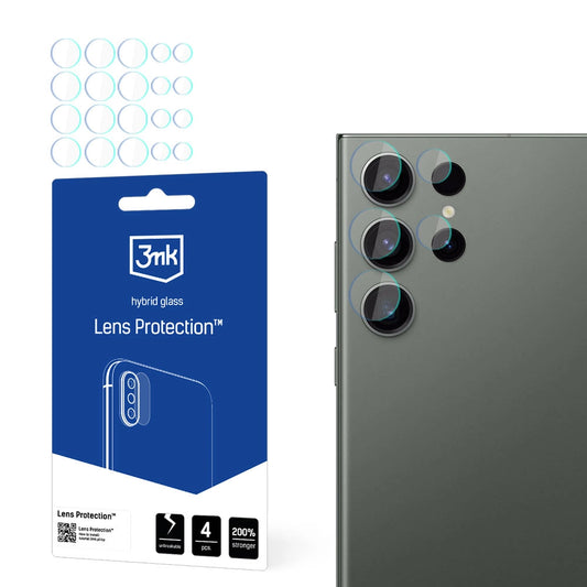 Zaščitna folija za zadnjo kamero 3MK Protection za Samsung Galaxy S24 Ultra S928, fleksibilno steklo, komplet 4 kosi, prozorna