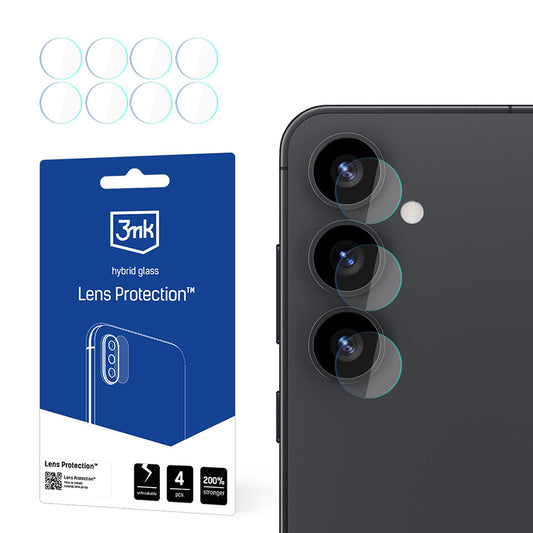 Zaščitna folija za zadnjo kamero 3MK Protection za Samsung Galaxy S25 S931, fleksibilno steklo, komplet 4 kosi, prozorna