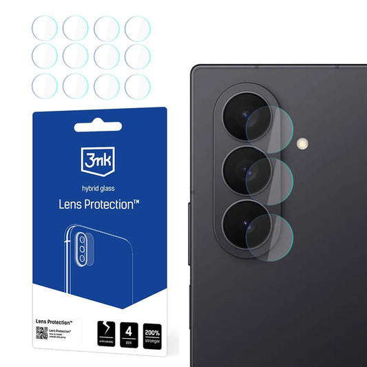 Zaščitna folija za zadnjo kamero 3MK Protection za Samsung Galaxy Z Fold7 F966, fleksibilno steklo, komplet 4 kosi, prozorna