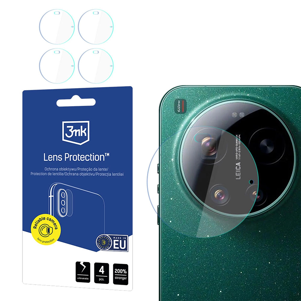 Zaščitna folija za zadnjo kamero 3MK Protection za Xiaomi 17 Ultra, Fleksibilno steklo, Set 4 kosi, Prozorna