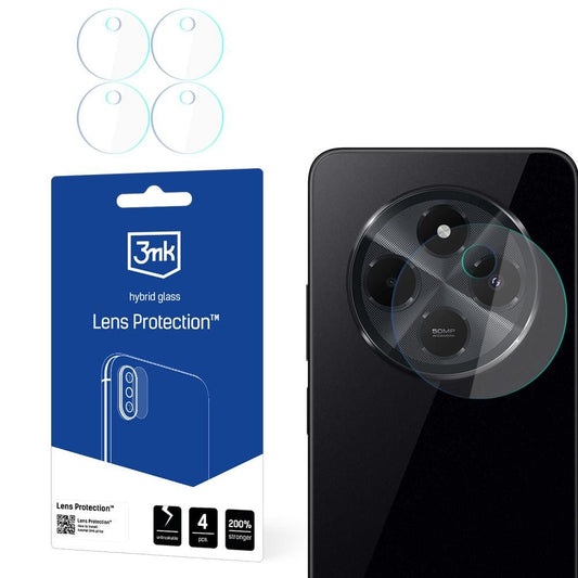 Zaščitna folija za zadnjo kamero 3MK Protection za Xiaomi Poco C75 / Redmi 14C, fleksibilno steklo, komplet 4 kosi, prozorna