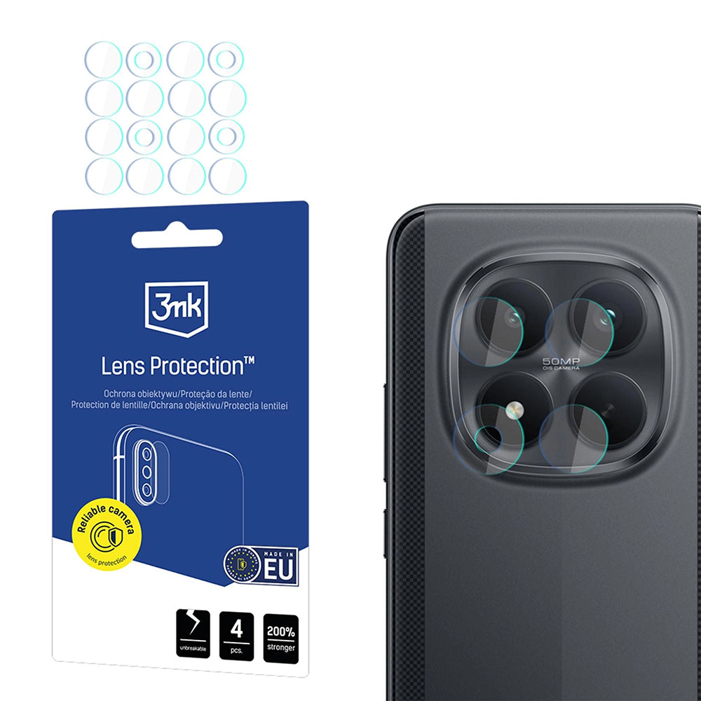 Zaščitna folija za zadnjo kamero 3MK Protection za Xiaomi Poco M8 Pro, kaljeno steklo, komplet 4 kosi, prozorna