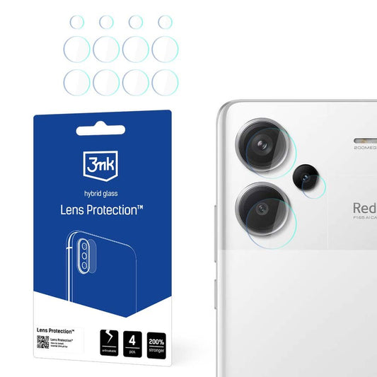 Zaščitna folija za zadnjo kamero 3MK Protection za Xiaomi Redmi Note 13 Pro+, fleksibilno steklo, komplet 4 kosi, prozorna