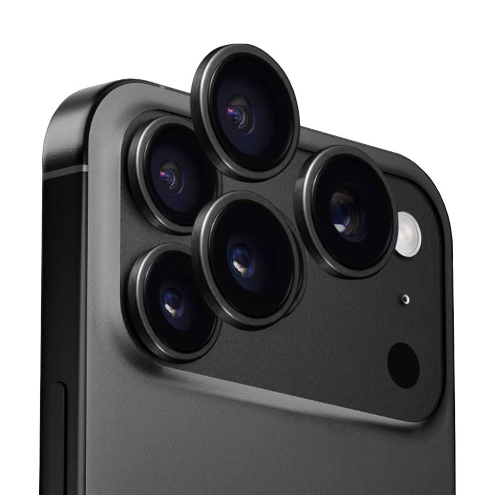 Zaščitna folija za zadnjo kamero Anank AR za Apple iPhone 17 Pro Max / 17 Pro, Kaljeno steklo, Črna