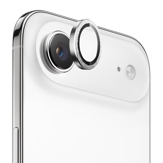 Zaščitna folija za zadnjo kamero Blueo Glitter Diamond Metal Frame za Apple iPhone 17 Air, Kaljeno steklo, Srebrna