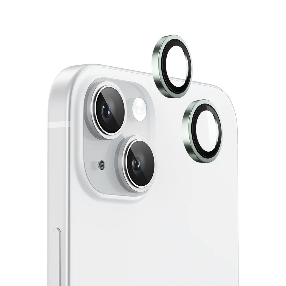 Zaščitna folija za zadnjo kamero Blueo Metal Frame za Apple iPhone 15 Plus / 15, kaljeno steklo, zelena