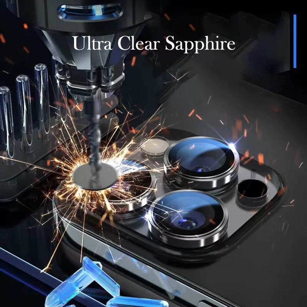 Blueo Sapphire Crystal Rear Camera Protective Film for Apple iPhone 14 Pro Max / 14 Pro, Tempered Glass, Silver