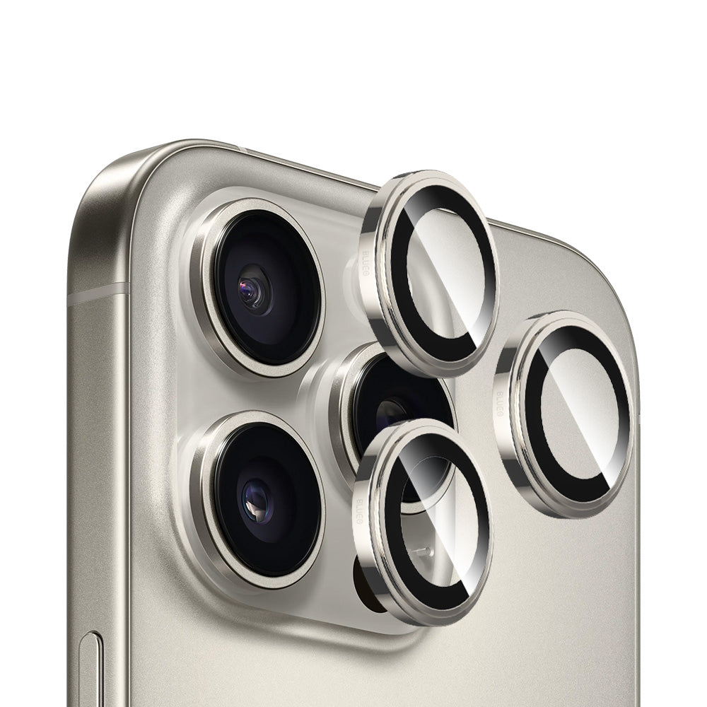 Zaščitna folija za zadnjo kamero Blueo Sapphire Crystal za Apple iPhone 16 Pro Max / 16 Pro, kaljeno steklo, kovinsko siva