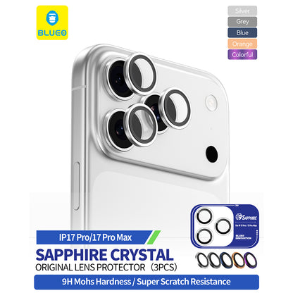Zaščitna folija za zadnjo kamero Blueo Sapphire Crystal za Apple iPhone 17 Pro Max / 17 Pro, Kaljeno steklo, Modra