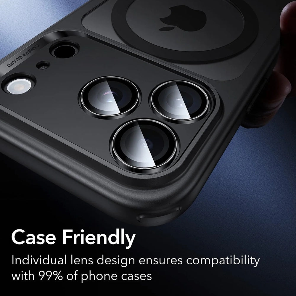 Zaščitna folija za zadnjo kamero ESR Armorite za Apple iPhone 18 Pro / 18 Pro max, kaljeno steklo, črna