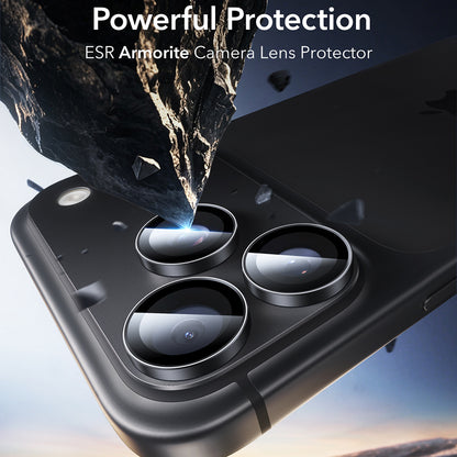 Zaščitna folija za zadnjo kamero ESR Armorite za Apple iPhone 18 Pro / 18 Pro max, kaljeno steklo, komplet 2 kosa, črna